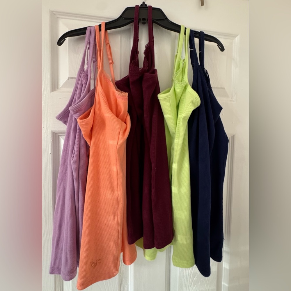 Girls Multicolor 5 Piece Camisole Tops Set